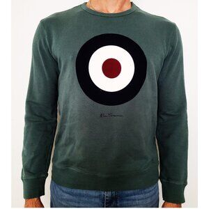 Ben Sherman RAF Mod Target Roundel Crewneck Sweatshirt Green Men's Medium